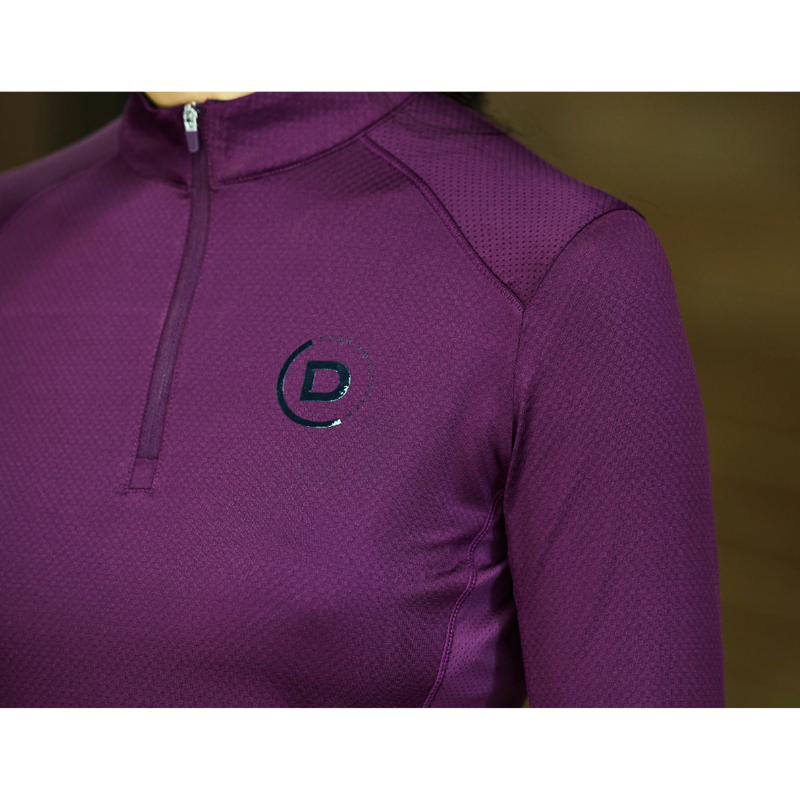Dublin Ladies Breathable Long Sleeve Riding Top - Purple Violet-1