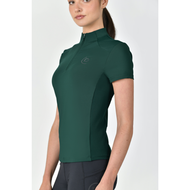 Dublin Ladies 1/4 Zip Breathable Short Sleeve Top - Dark Emerald Green-3