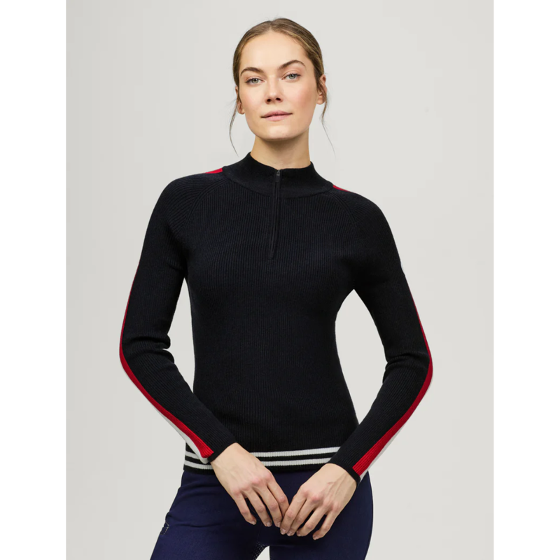 Tommy Hilfiger Women's Carol 1/4 Zip Riding Sweater - Desert Sky-2