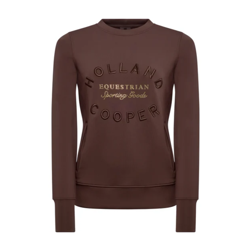 Holland Cooper Crystal Crew Neck Sweat - Walnut-2