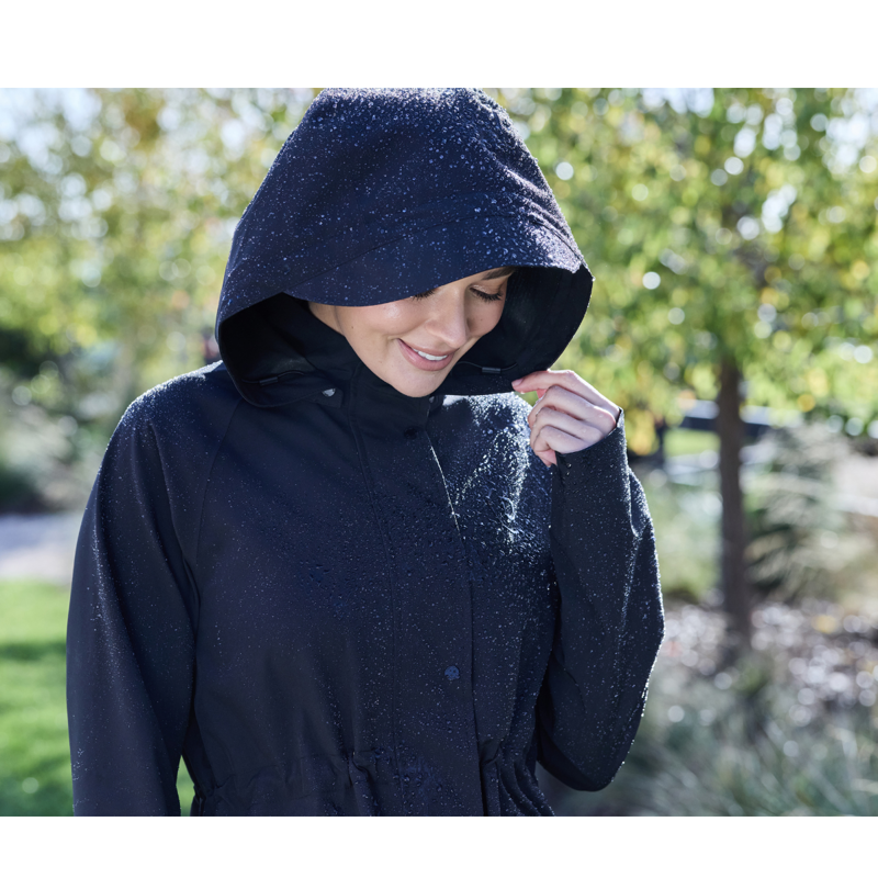 Dublin Ladies Wet Weather Long Jacket - Black-1