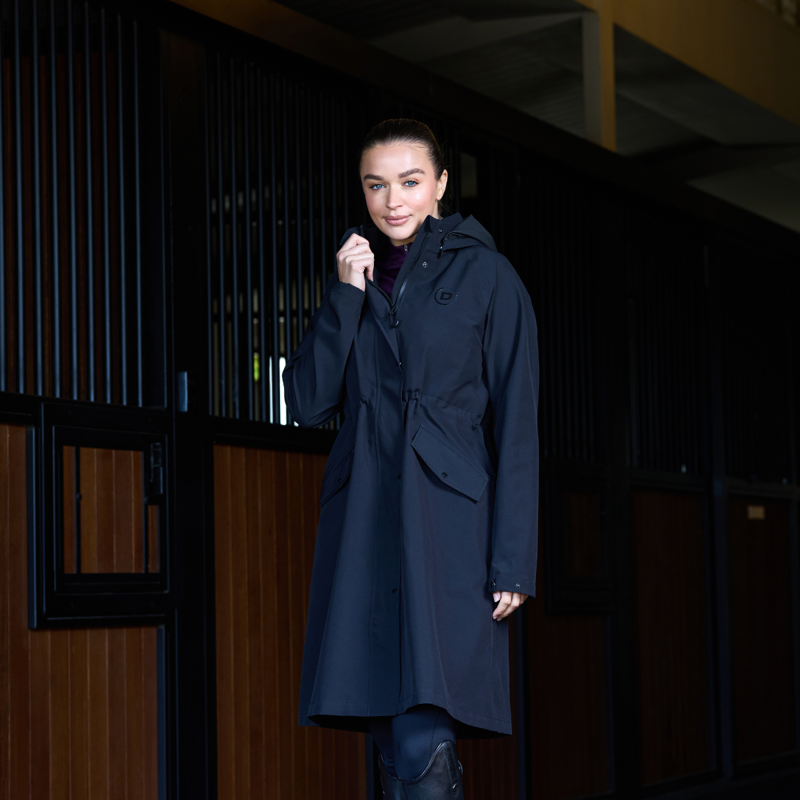 Dublin Ladies Wet Weather Long Jacket - Black-9