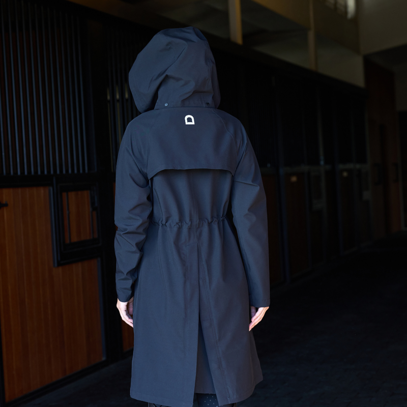 Dublin Ladies Wet Weather Long Jacket - Black-10