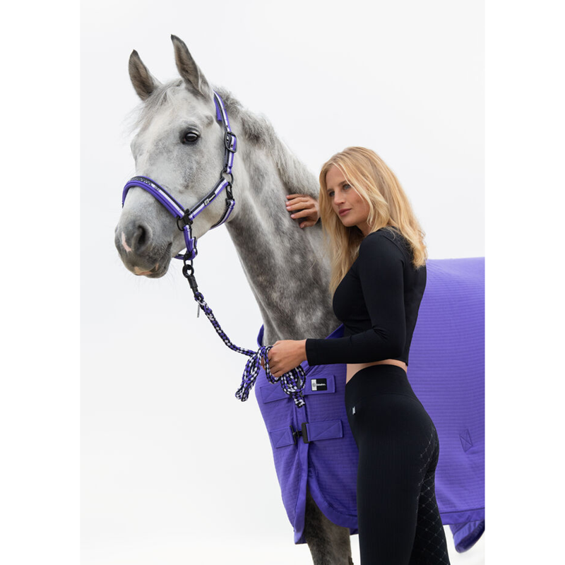 Eskadron Double Pin Headcollar Dynamic SS24 - Black/White/Purple-1