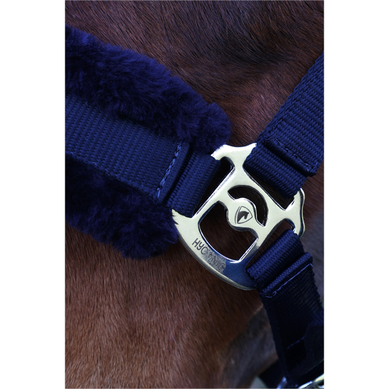 Hy HYCONIC Faux Fur Head Collar And Lead Rope - Navy-1