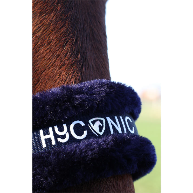 Hy HYCONIC Faux Fur Head Collar And Lead Rope - Navy-2