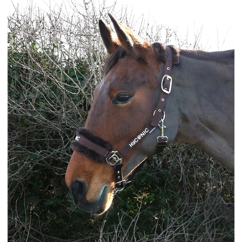 Hy HYCONIC Faux Fur Head Collar And Lead Rope - Brown