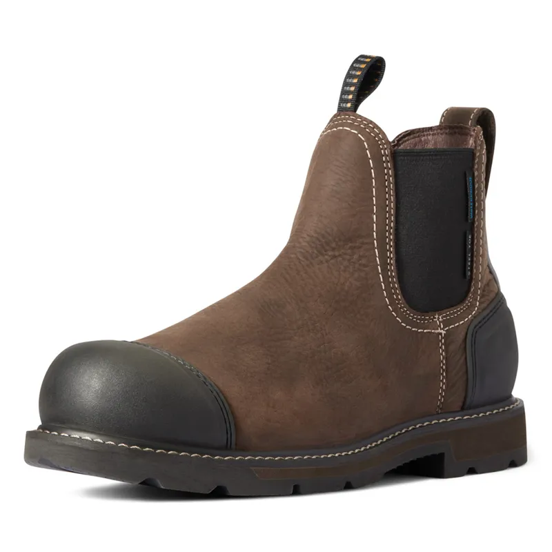 Ariat Men's Groundbreaker Chelsea XTR Waterproof Steel Toe Work Boots - Dark Brown