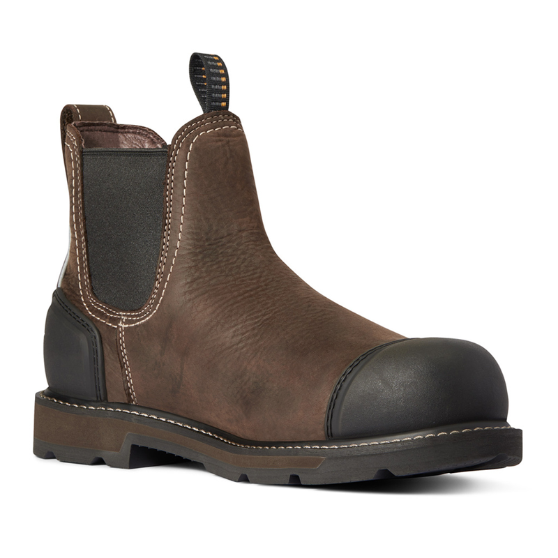 Ariat Men's Groundbreaker Chelsea XTR Waterproof Steel Toe Work Boots - Dark Brown-1