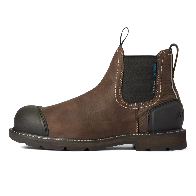 Ariat Men's Groundbreaker Chelsea XTR Waterproof Steel Toe Work Boots - Dark Brown-2