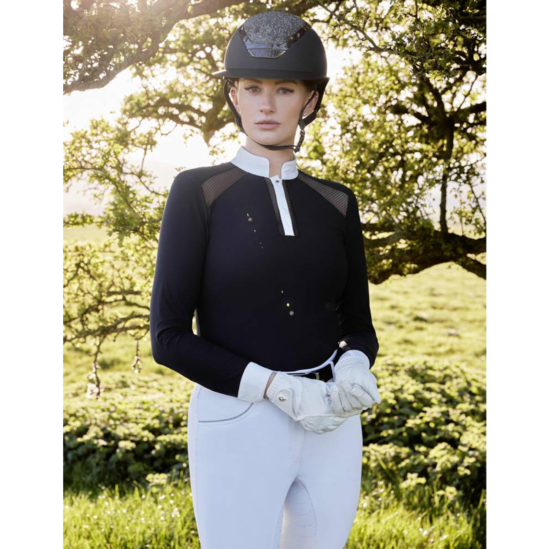 LeMieux Camille Long Sleeve Show Shirt - Navy-4