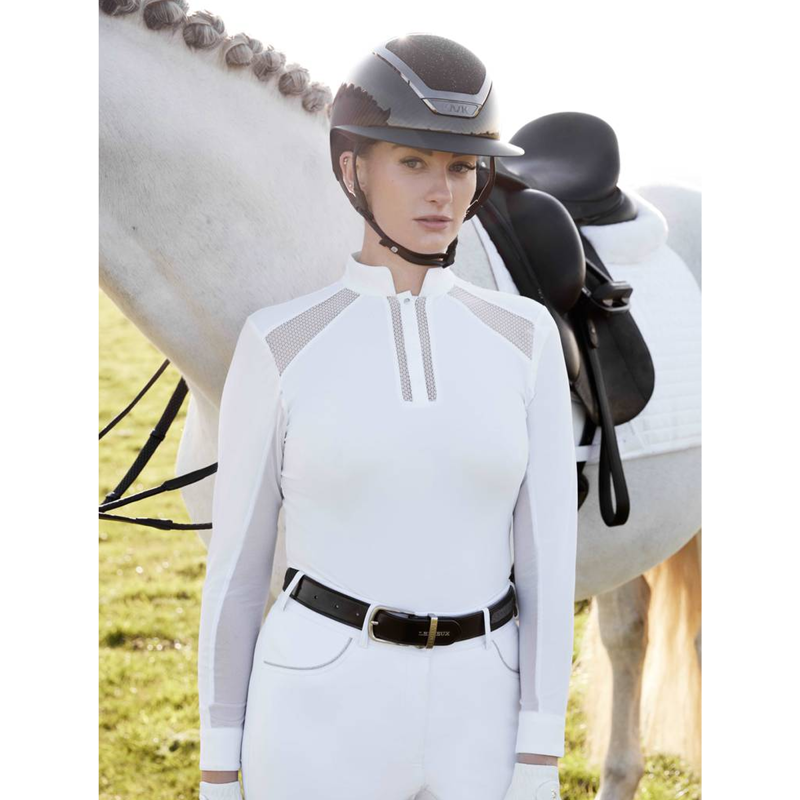 LeMieux Camille Long Sleeve Show Shirt - White-4