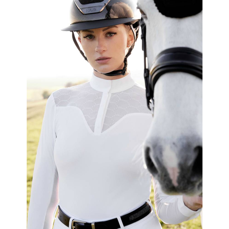 LeMieux Emily Long Sleeve Show Shirt - White-4