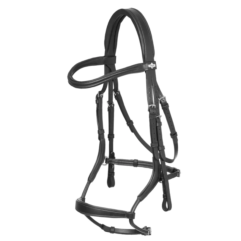LeMieux Arika Adjustable Anatomic Noseband Bridle - Black/Silver