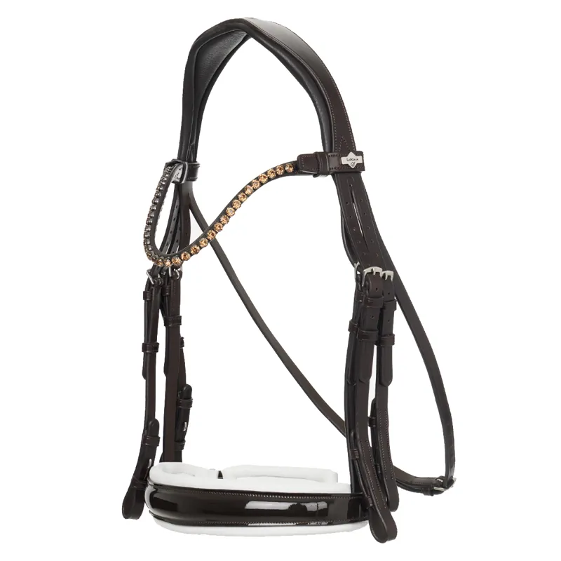 LeMieux Kudos Double Bridle - Brown/White