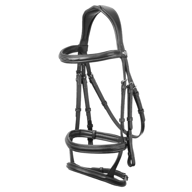 LeMieux Kudos Double Noseband Bridle - Black/Silver