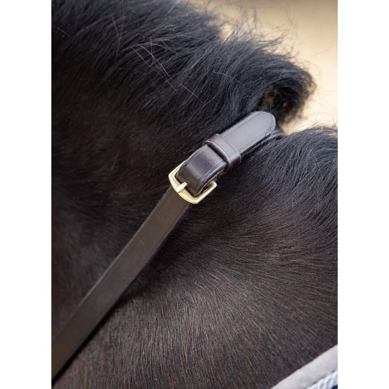 LeMieux Leather Laced Reins - Brown/Brass-2