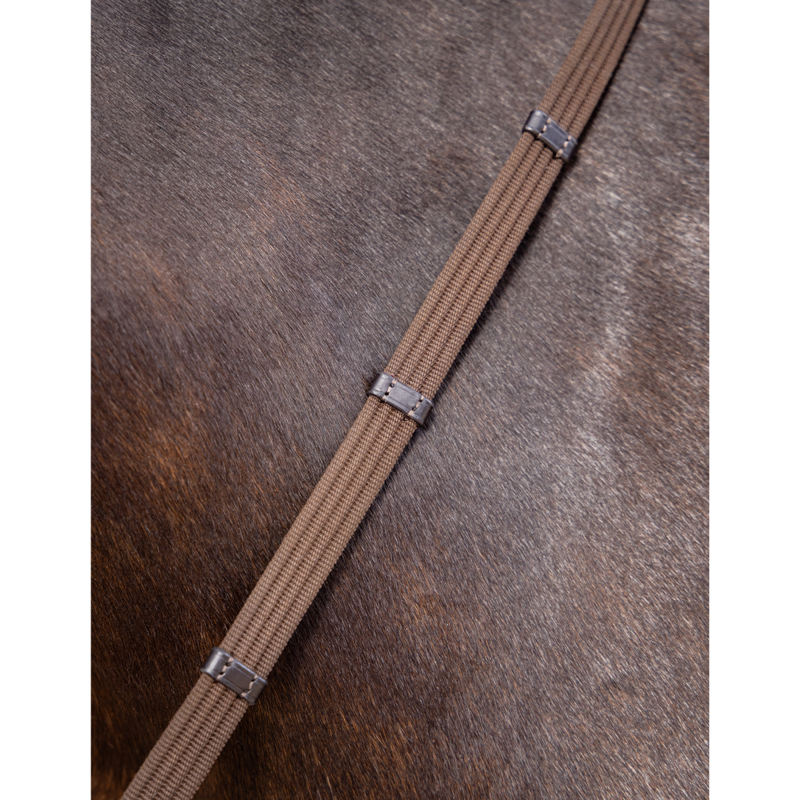 LeMieux Webbed Continental Reins Full - Brown/Brass-1