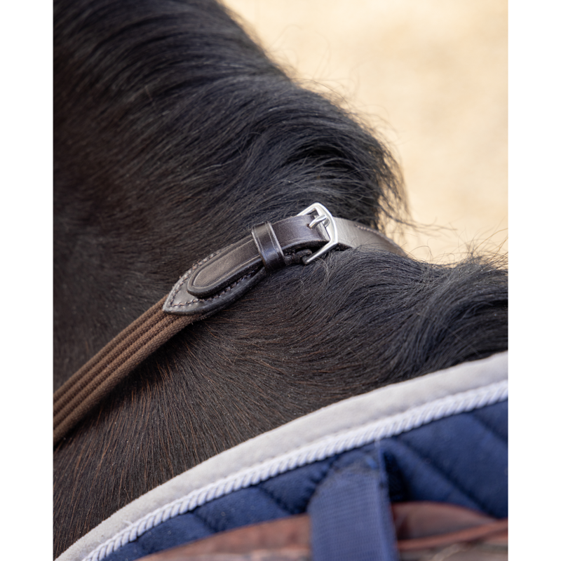 LeMieux Webbed Continental Reins - Brown/Silver-3