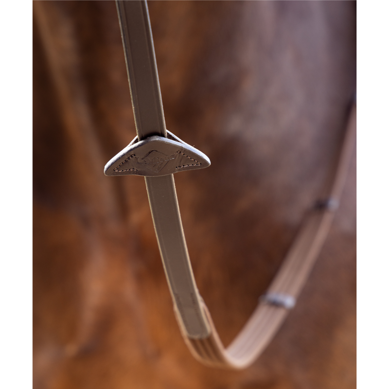 LeMieux Webbed Continental Reins - Brown/Silver-2