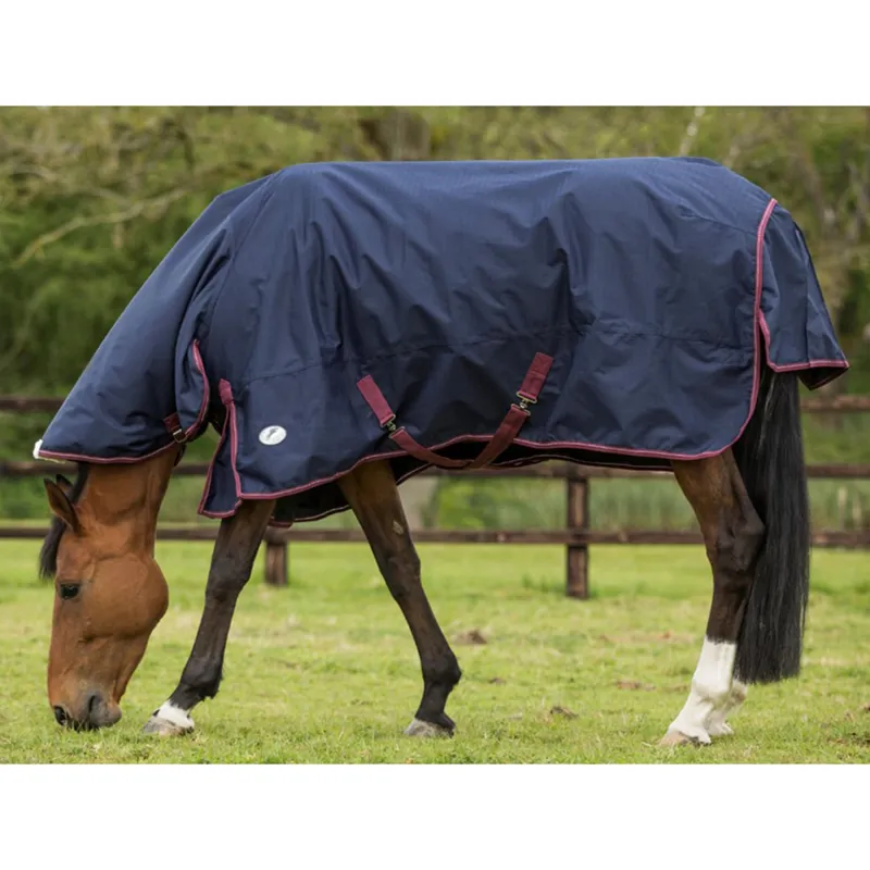 JHL Essential Medium Weight Combo Turnout Rug - Navy/Burgundy 