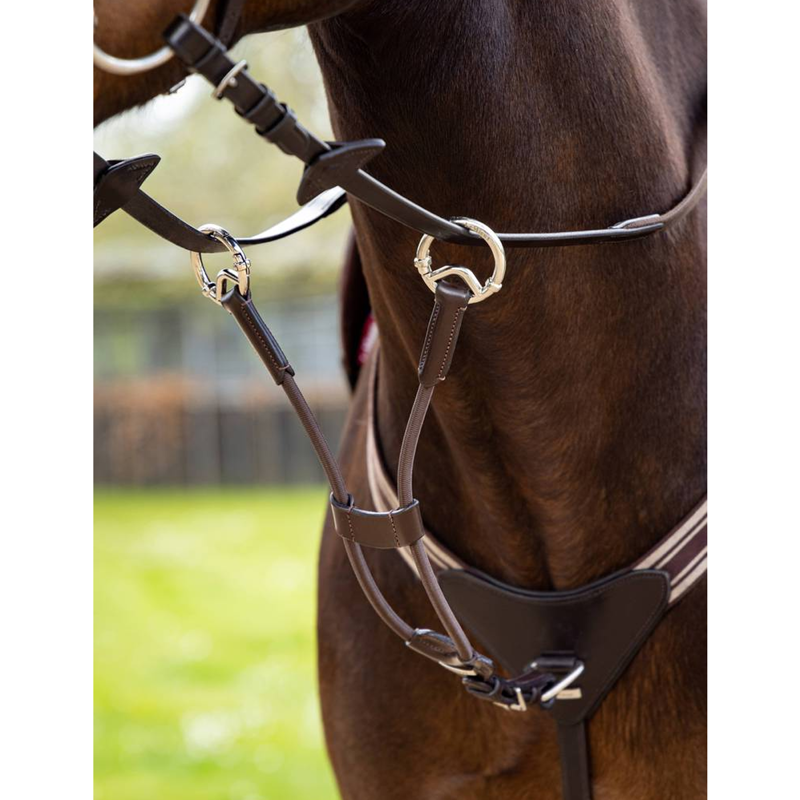LeMieux Elasticated Martingale Attachment - Brown/Silver-1