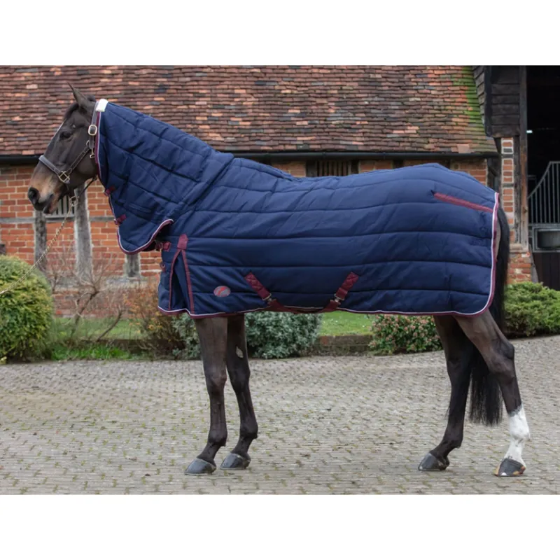 JHL Mediumweight Combo Stable Rug - Navy/Burgundy 