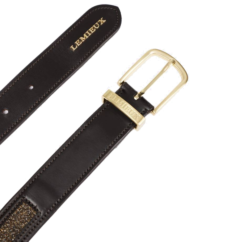 LeMieux Crystal Insert Belt - Brown-2