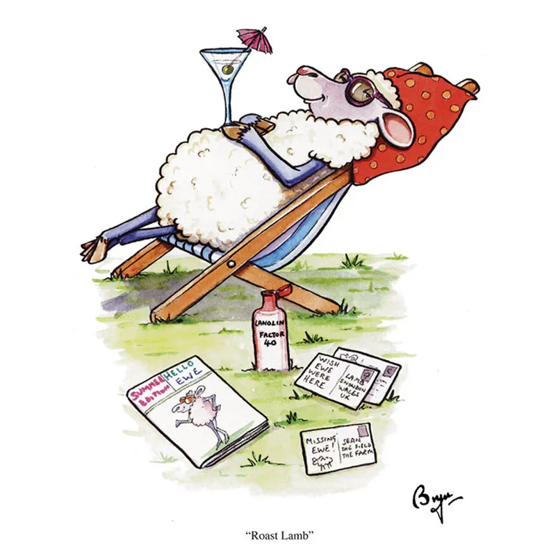 Countryside Greetings Roast Lamb Card