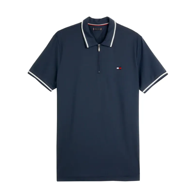 Tommy Hilfiger Men's Performance Zip Polo Shirt - Desert Sky