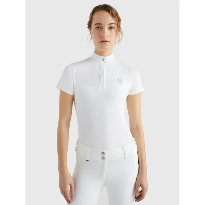 Tommy Hilfiger Rhinestone Performance Show Shirt - Optic White
