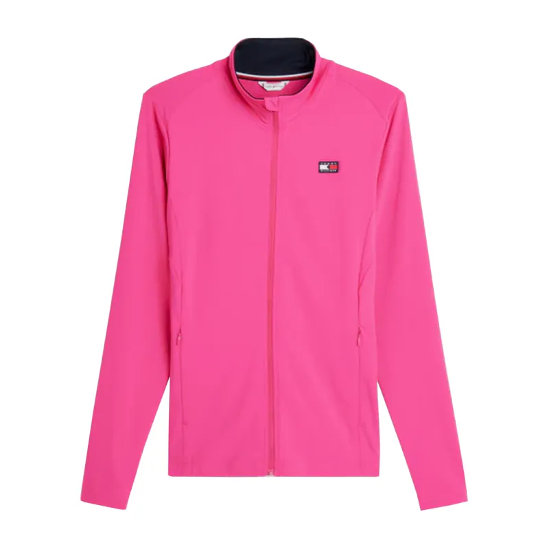 Tommy Hilfiger Women's Performance Colourblock Zip Up Jacket - Hot Magenta