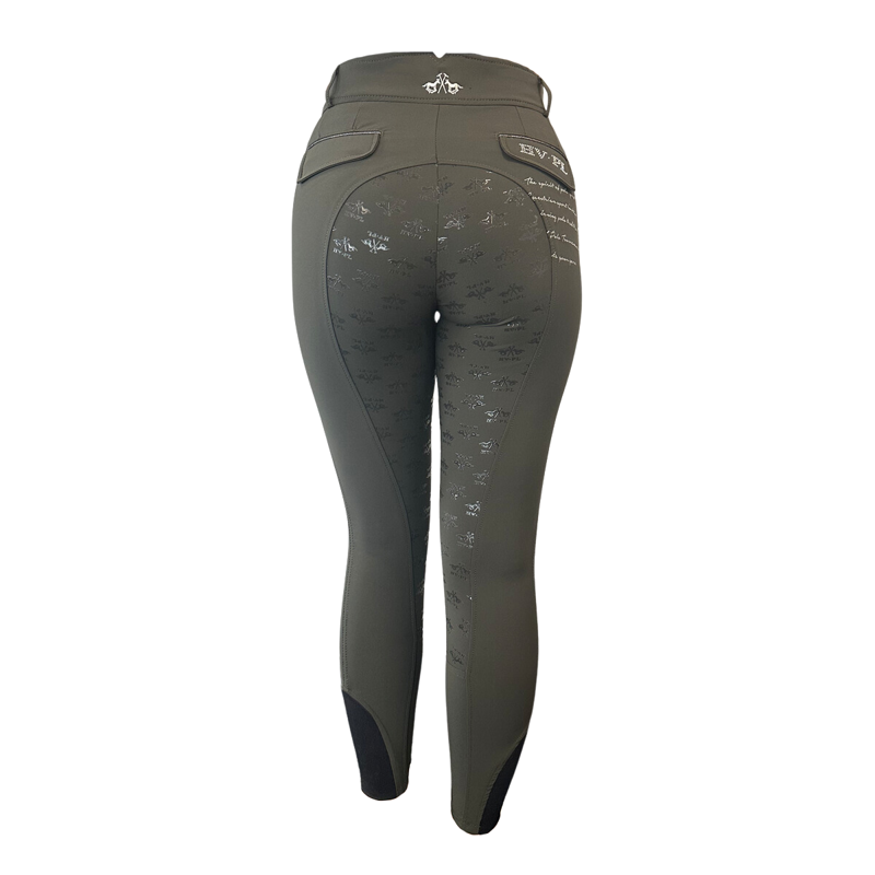 HV Polo Ladies Hasty Full Seat Riding Breeches - Army-1