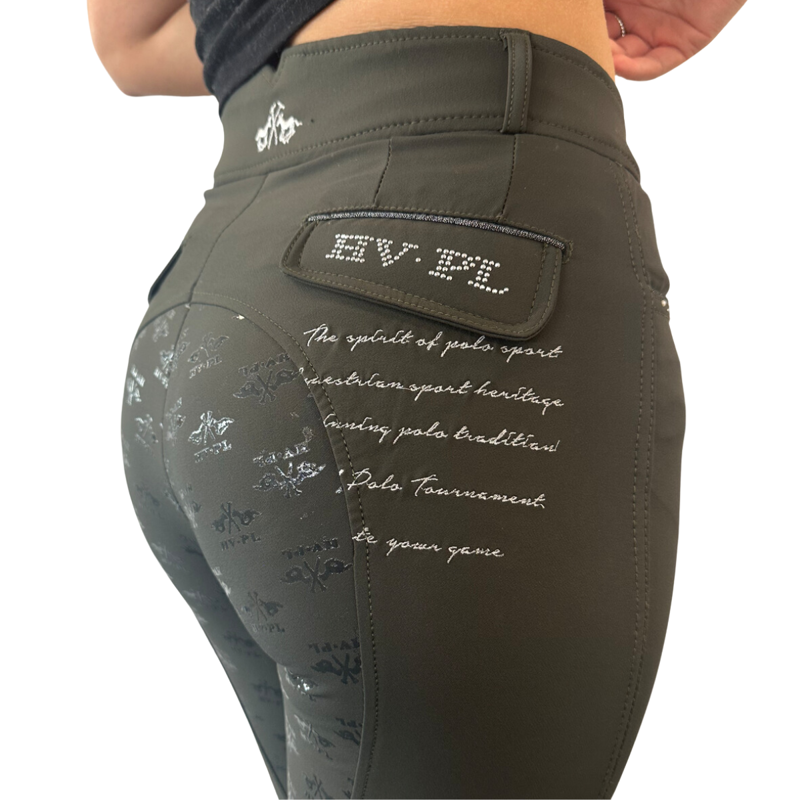 HV Polo Ladies Hasty Full Seat Riding Breeches - Army-2
