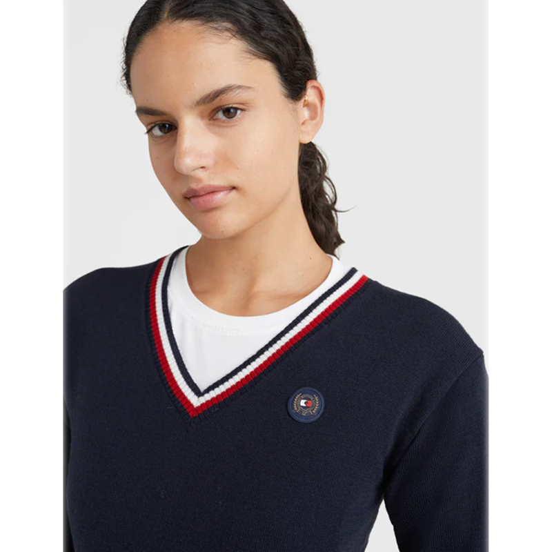Tommy Hilfiger Women's V Neck Pullover - Desert Sky-2