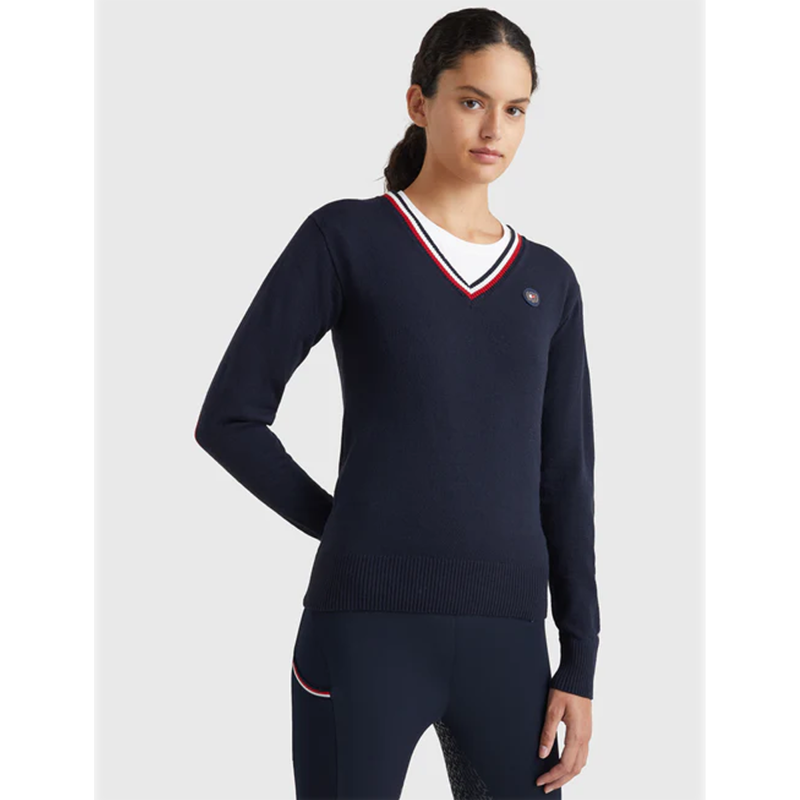 Tommy Hilfiger Women's V Neck Pullover - Desert Sky-3