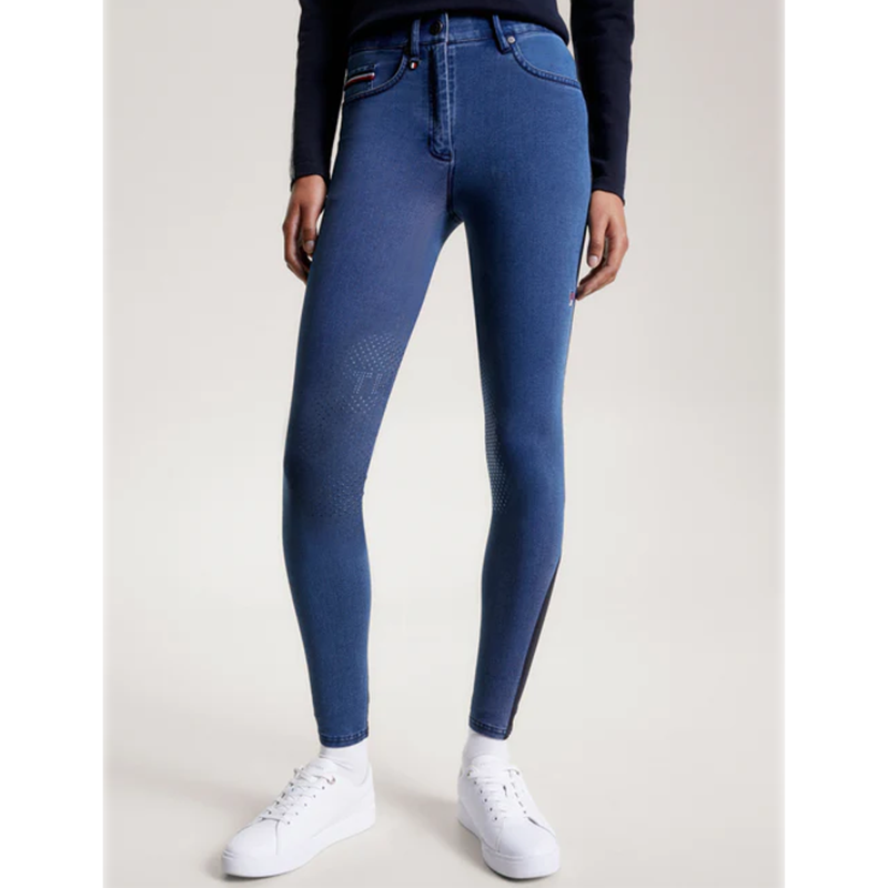Tommy Hilfiger Women's Queens Denim Knee Grip Breeches - Heritage-1