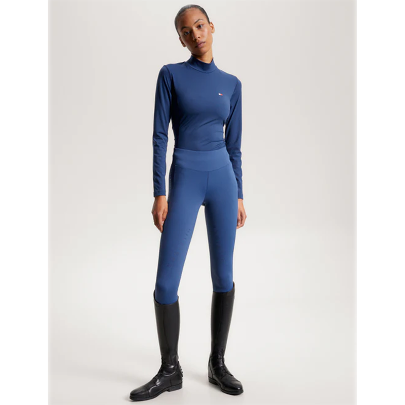 Tommy Hilfiger High Neck Long Sleeve Base Layer - Indigo Blue-1