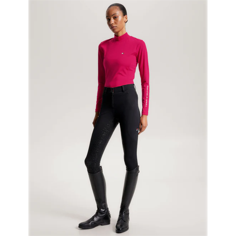 Tommy Hilfiger High Neck Long Sleeve Base Layer - Cherry-4