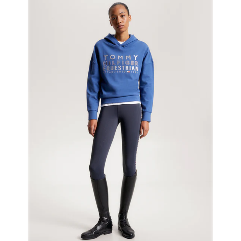Tommy Hilfiger Paris Oversized Studded Logo Hoodie - Indigo Blue-6