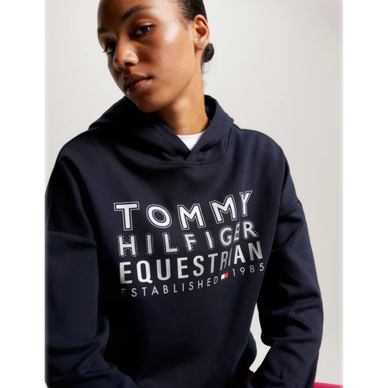 Tommy Hilfiger Paris Oversized Studded Logo Hoodie - Desert Sky-4