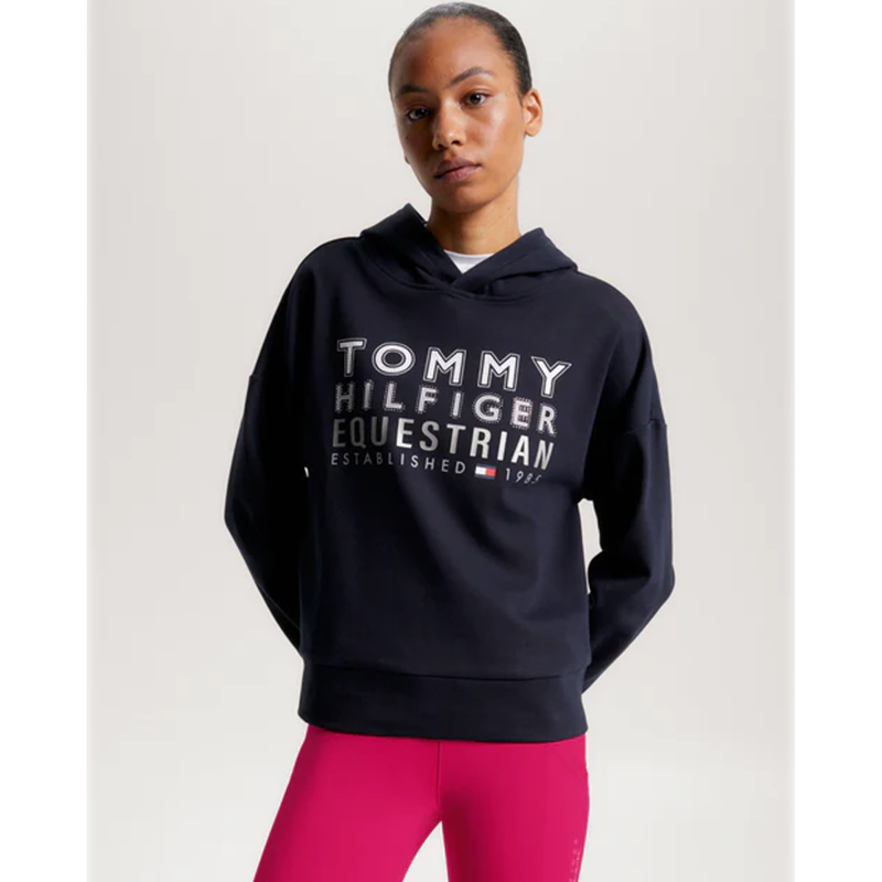Tommy Hilfiger Paris Oversized Studded Logo Hoodie - Desert Sky-5
