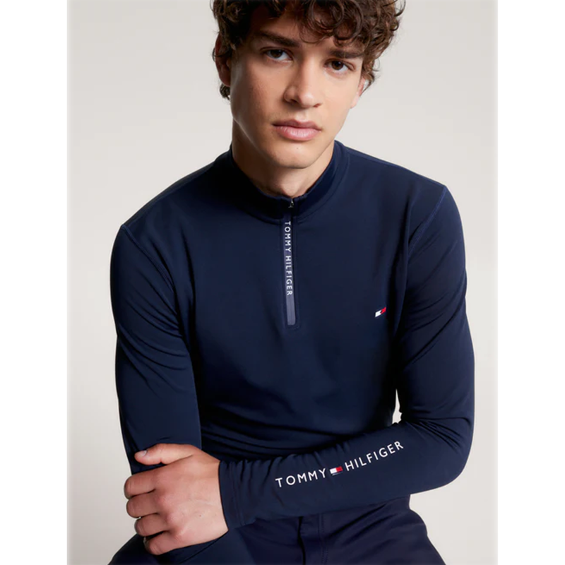 Tommy Hilfiger Men's 1/4 Zip Thermo Shirt - Desert Sky-3
