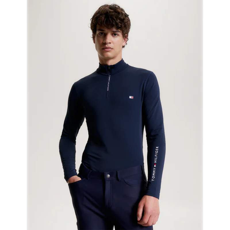 Tommy Hilfiger Men's 1/4 Zip Thermo Shirt - Desert Sky-4