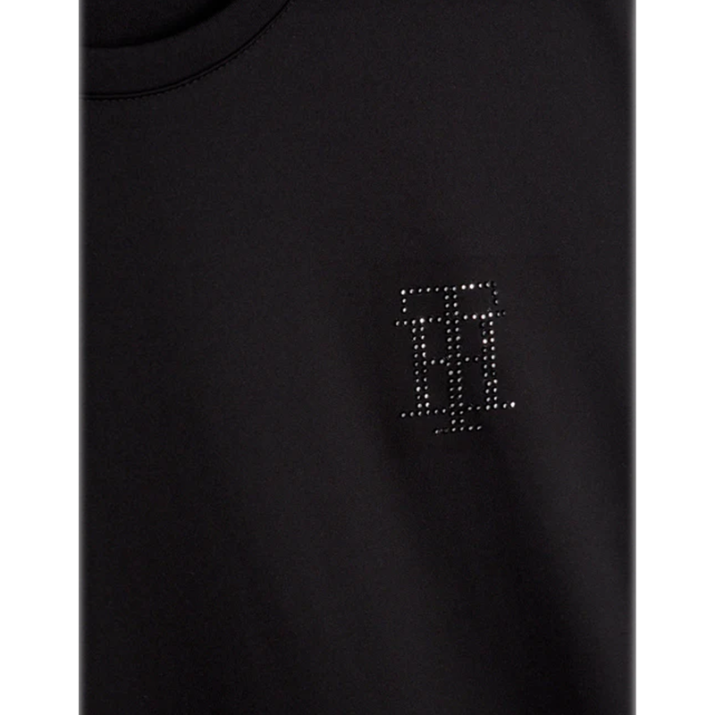 Tommy Hilfiger Performance TH Style Rhinestone T-Shirt - Black-2