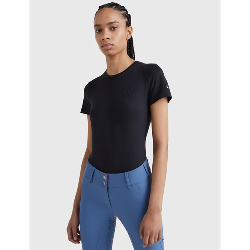 Tommy Hilfiger Performance TH Style Rhinestone T-Shirt - Black-4