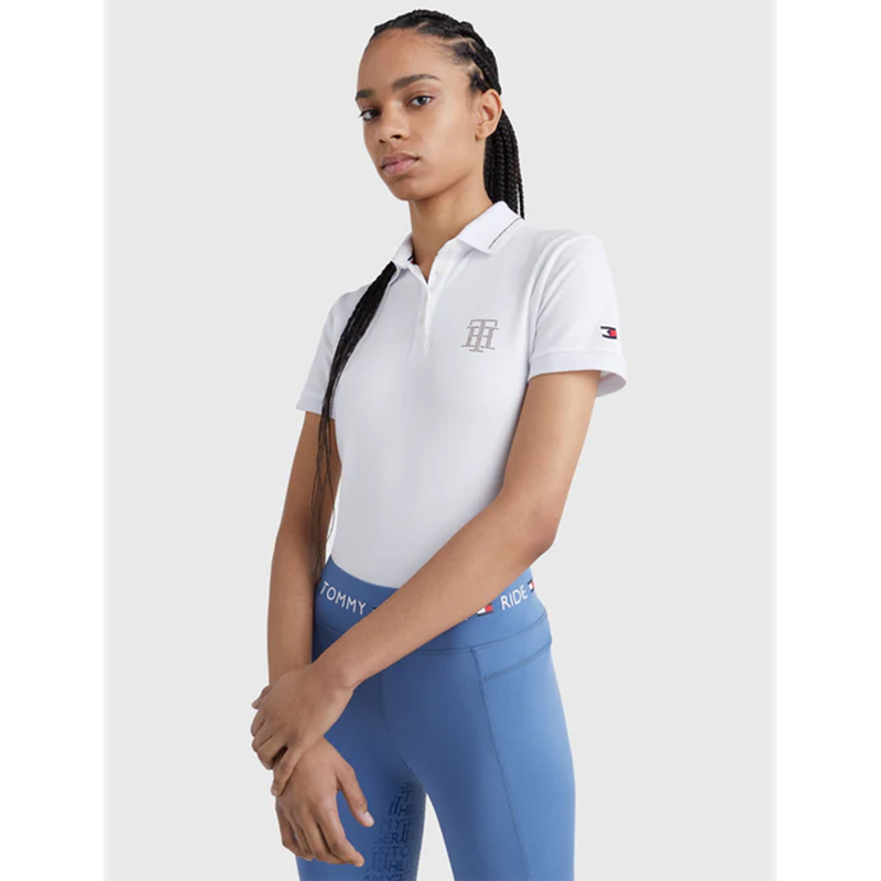 Tommy Hilfiger Rhinestone Polo Shirt - Optic White-4