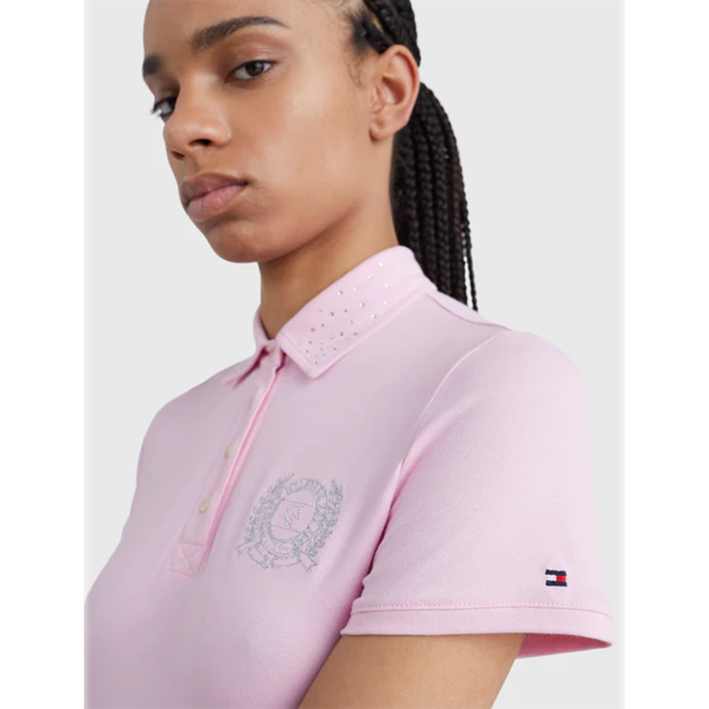 Tommy Hilfiger Rhinestone Performance Polo Shirt - Classic Pink-3