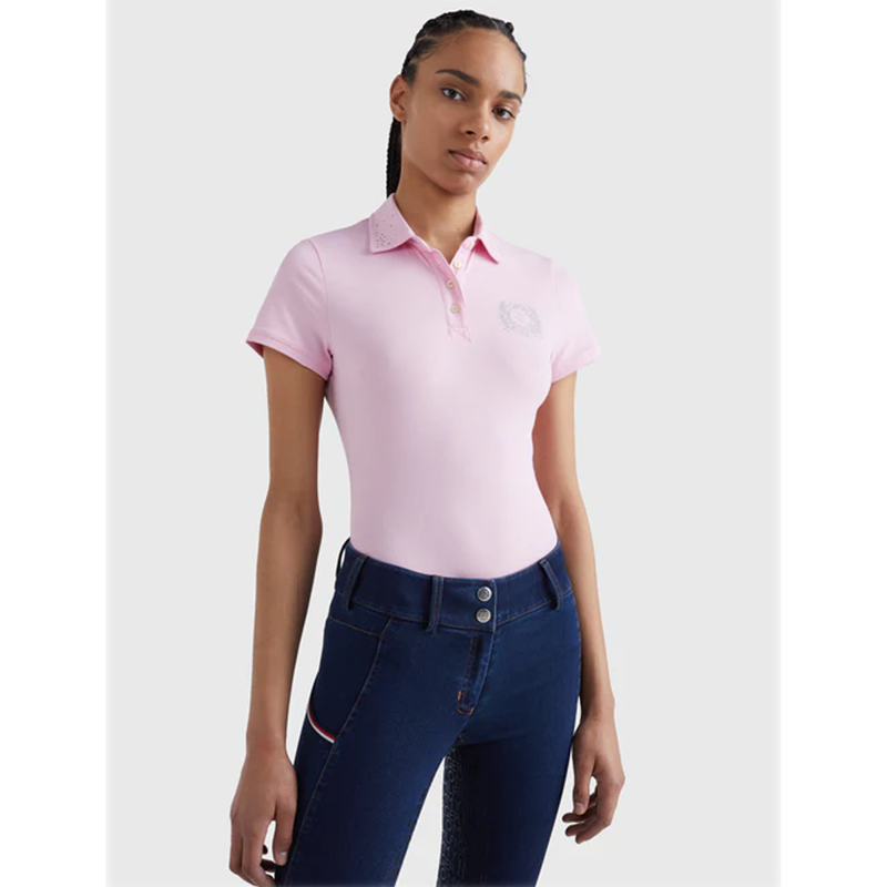 Tommy Hilfiger Rhinestone Performance Polo Shirt - Classic Pink-4