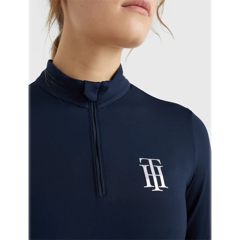 Tommy Hilfiger Performance Half Zip Long Sleeve T-Shirt - Desert Sky-3